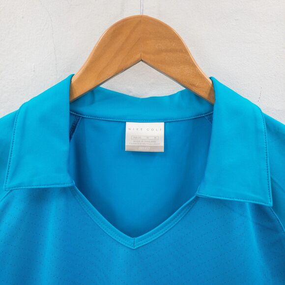 Nike Golf Dri Fit Short Sleeve Collared Active Top Blue Womens Size M 8-10 - Picture 2 of 10